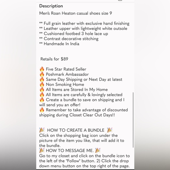 Men’s Roan Heaton casual shoes size 9 - Picture 13 of 14